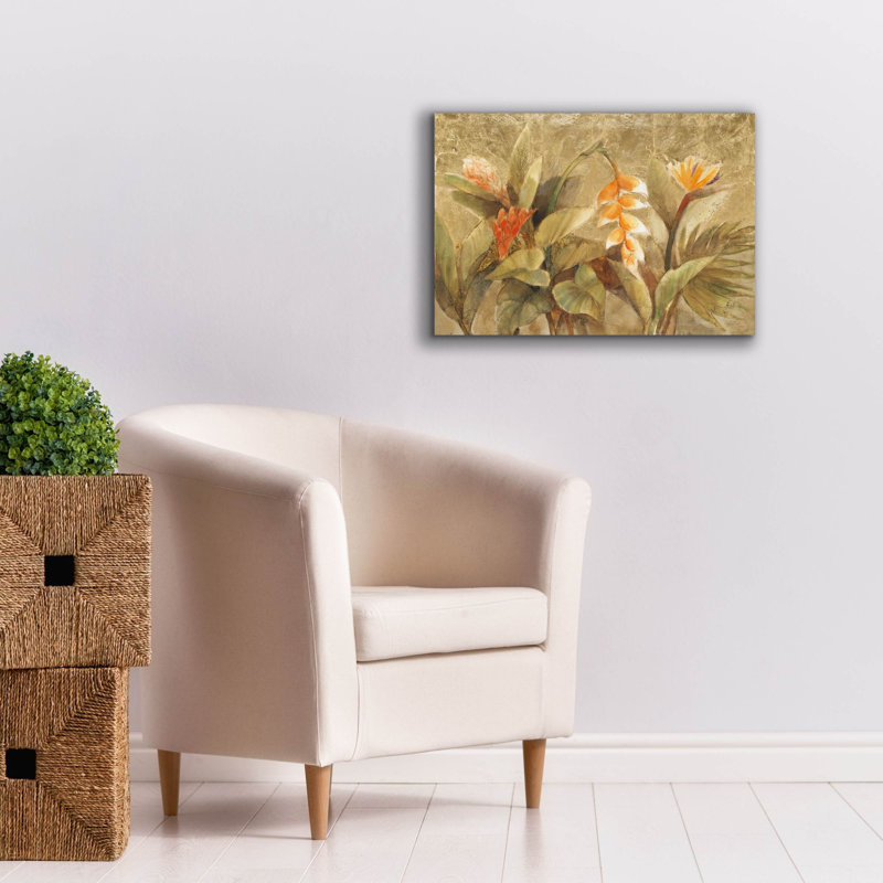  «Gilded Tropics» par Albena Hristova, art mural sur toile, 26 po x 18 po