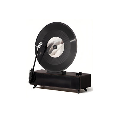 Minimalist light-luxury record player with built-in Bluetooth speakers