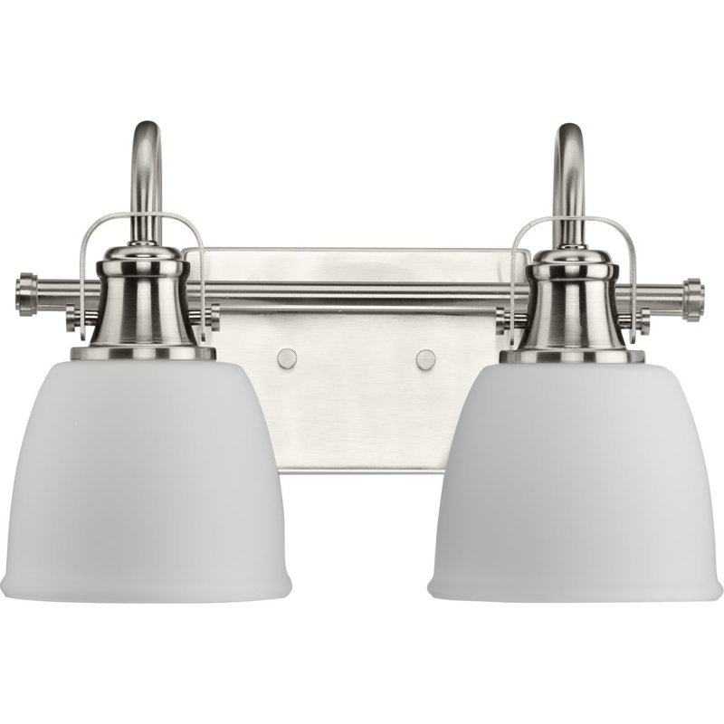 Éclairage de salle de bain à intensité variable 2 lumières Reta, Nickel brossé
