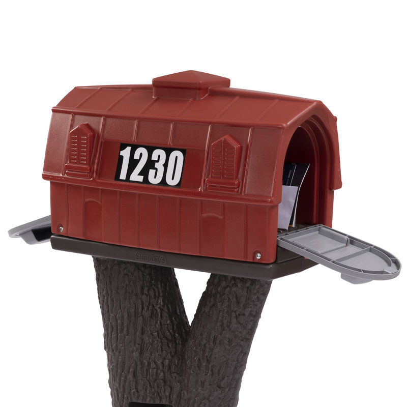 Rustic Home Post Mounted Mailbox, Burnt Red 
