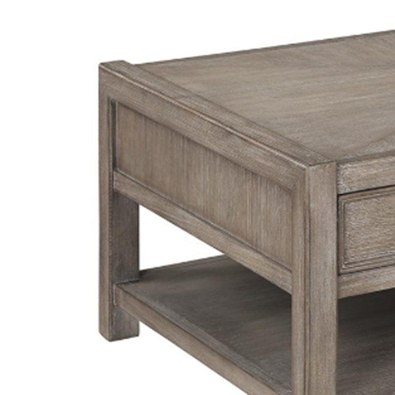 Élégante table basse de 50 po, aucun assemblage requis, finition chêne blanc
