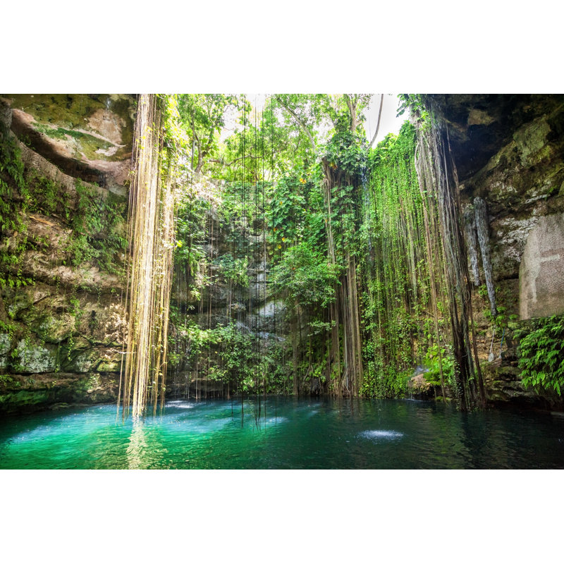 General View Of Ik-Kil Cenote In Yucatan, Mexico by JoseIgnacioSoto - Wrapped Canvas Print, 30cm H x 46cm W