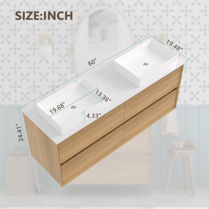 Meuble-lavabo flottant double 72 po Newark