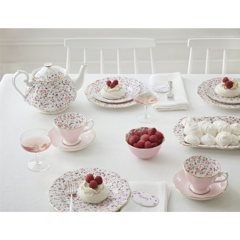 Royal Albert Rose Confetti 3 Piece Teapot Set