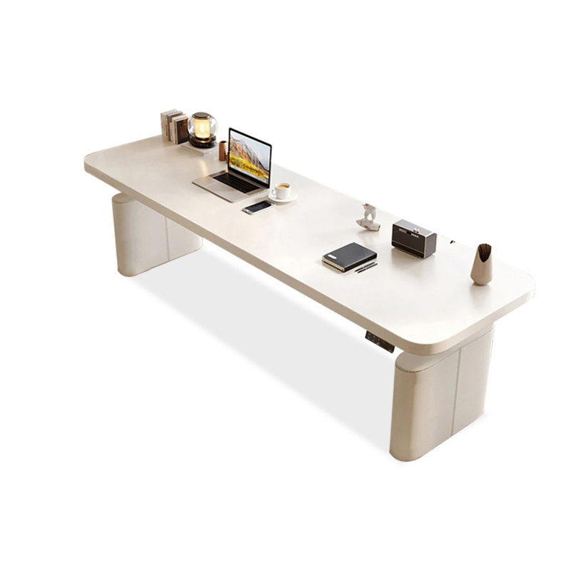 White Rectangular Solid Wood Standing desk, 44.09" H x 78.74" W x 23.62" D