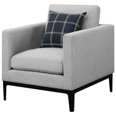 Chaise rembourrée grise pour le confort - Tissu doux et structure élégante avec coussins de loisirs