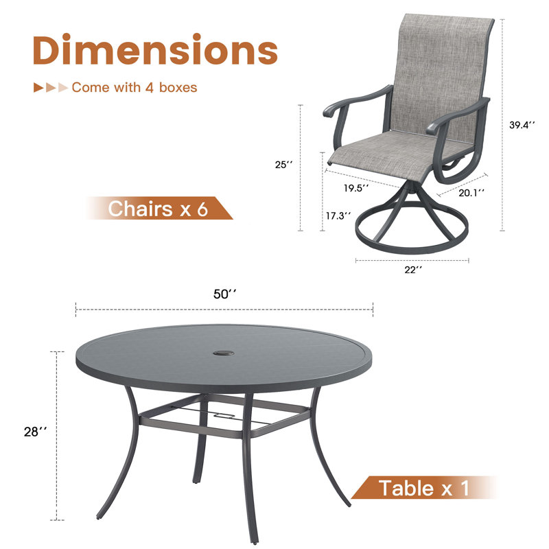 Ensemble repas pour patio, Gris