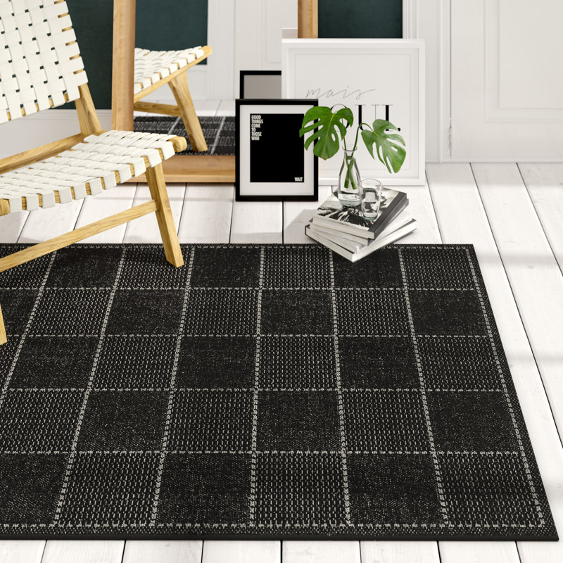 Minas Black Rug, Rectangle 160 x 225cm
