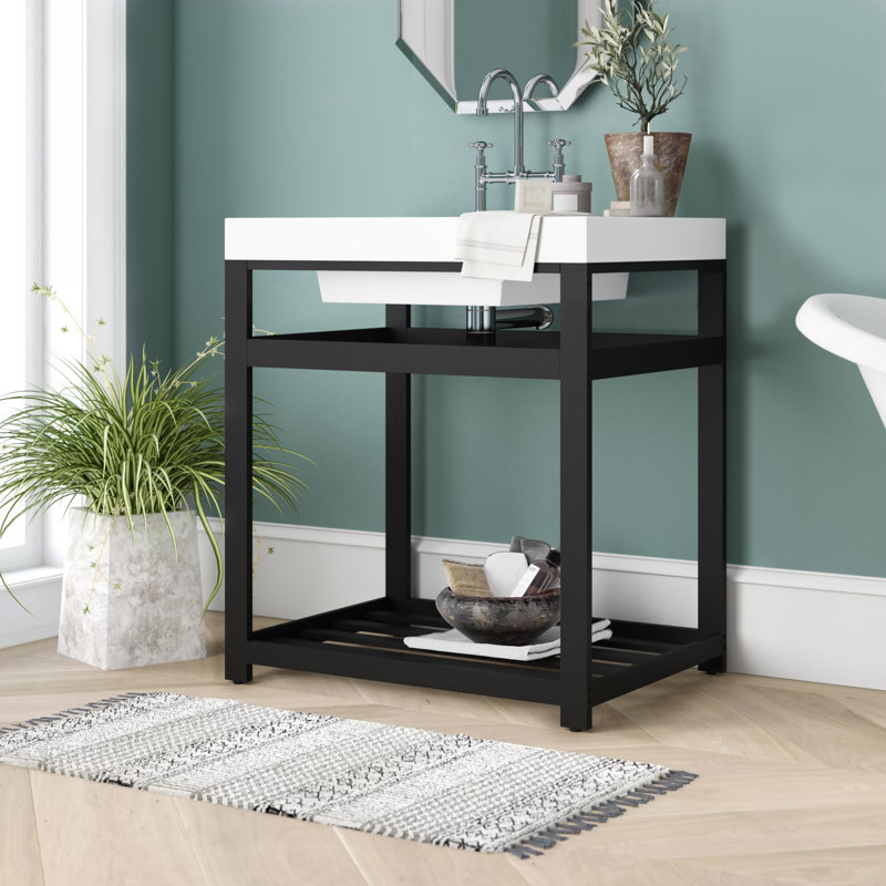 Base de meuble-lavabo simple 30 po Kingston Commercial, Noir mat
