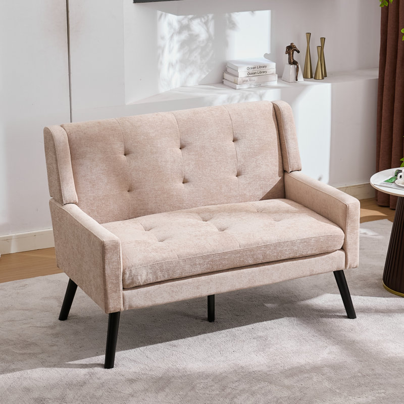Ensemble de salon capitonné 3 pièces - Canapé et fauteuil d'appoint, Beige
