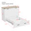 Lit-armoire pliable blanc avec élément de charge et grand compartiment de rangement, plateforme pour les petites chambres à coucher