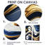 Abstrait géométrique vagues bleues et dorées - impressions sur toile modernes-527634183-527634182-527634425