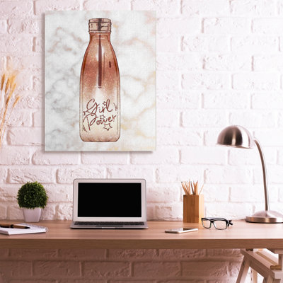 Girl Power Quote Fashion Bottle Over Marble