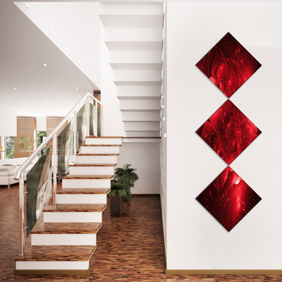« geographical mystical fleur red », impression sur toile
