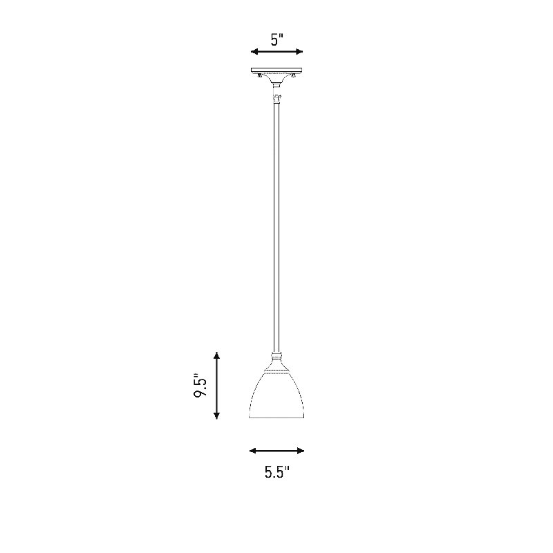 Sennott 1 - Light Single Bell Pendant in Satin Nickel, Satin Nickel