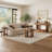 31.5" Round Solid Wood Coffee Table, Petal Shape Rattan Coffee Table with Open Display Area-1299834572