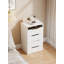 Meuble-lavabo 3 en 1 avec miroir rabattable, petit ensemble de meuble-lavabo avec bureau en verre visible, coiffeuse compacte avec 3 tiroirs, coiffeuse-593644798