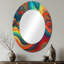 Pétar explorant les profondeurs du marbre orange III - miroir géométrique, miroir mural orange unique, impression sur métal-1405253739-1405253738