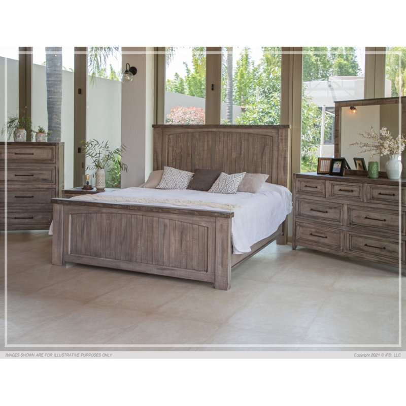 Lit standard en bois massif Kayhla, Grand