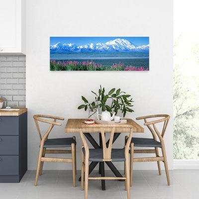 Mountains & Lake Denali National Park Ak Usa Abstract Contemporary Forest Landscape Wall Art