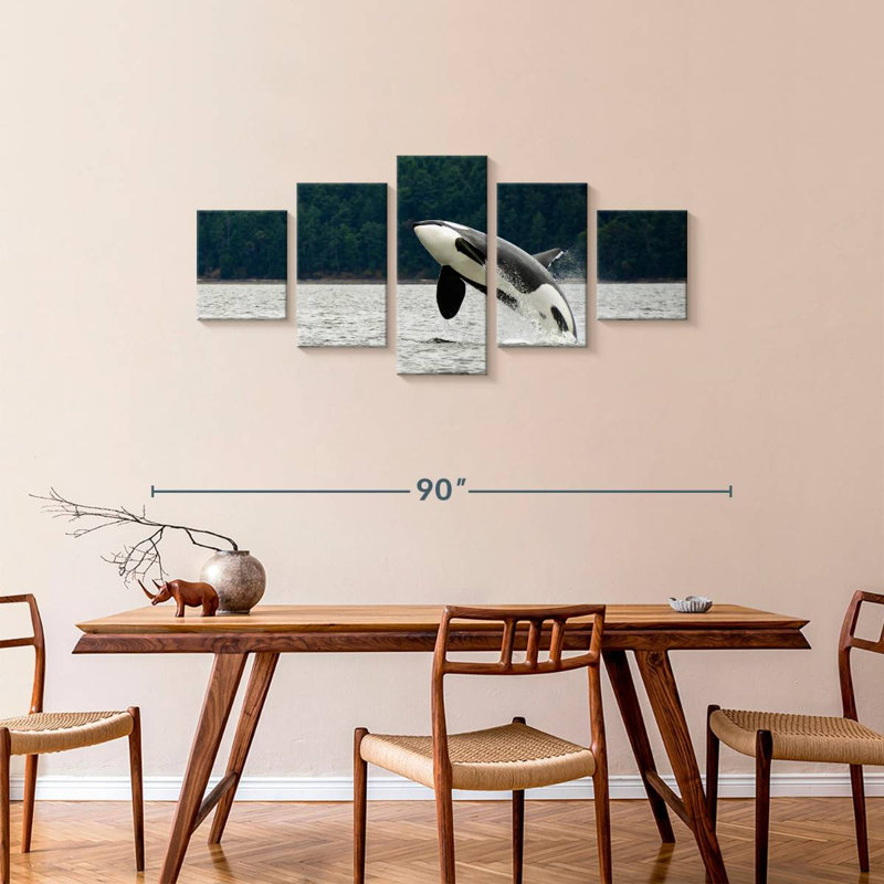 Orca Jumping, 34" H x 74" W