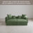 4-Piece Upholstered Green Corduroy Modular Sectional Sofa with Movable Ottoman – Fully Compressed, No Assembly Required-1698555118