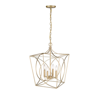 Luminaire suspendu carré 4 lumières