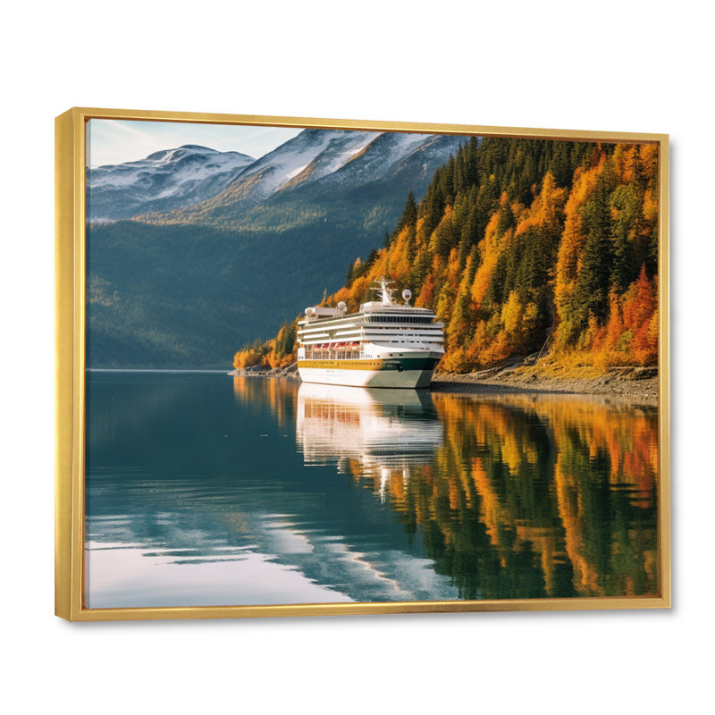 Croisière à couper le souffle en Alaska - Art mural Alaska, H 16 po x l 32 po x P 1 po, Toile dorée