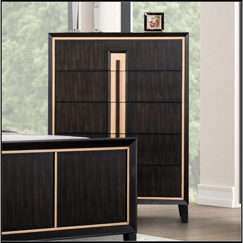 Mobilier de chambre à coucher style contemporain 5 pièces