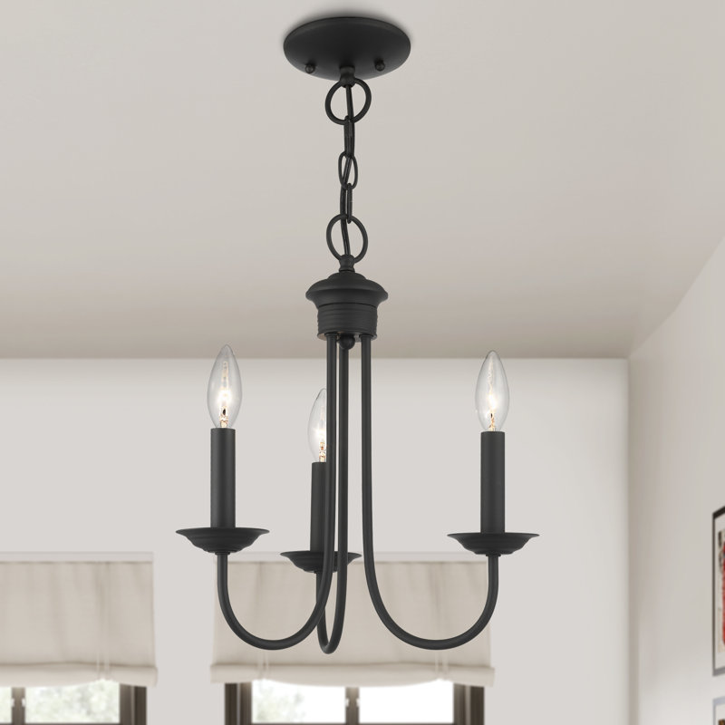 Lustre 3 lumières de style bougie Arunvir, Noir