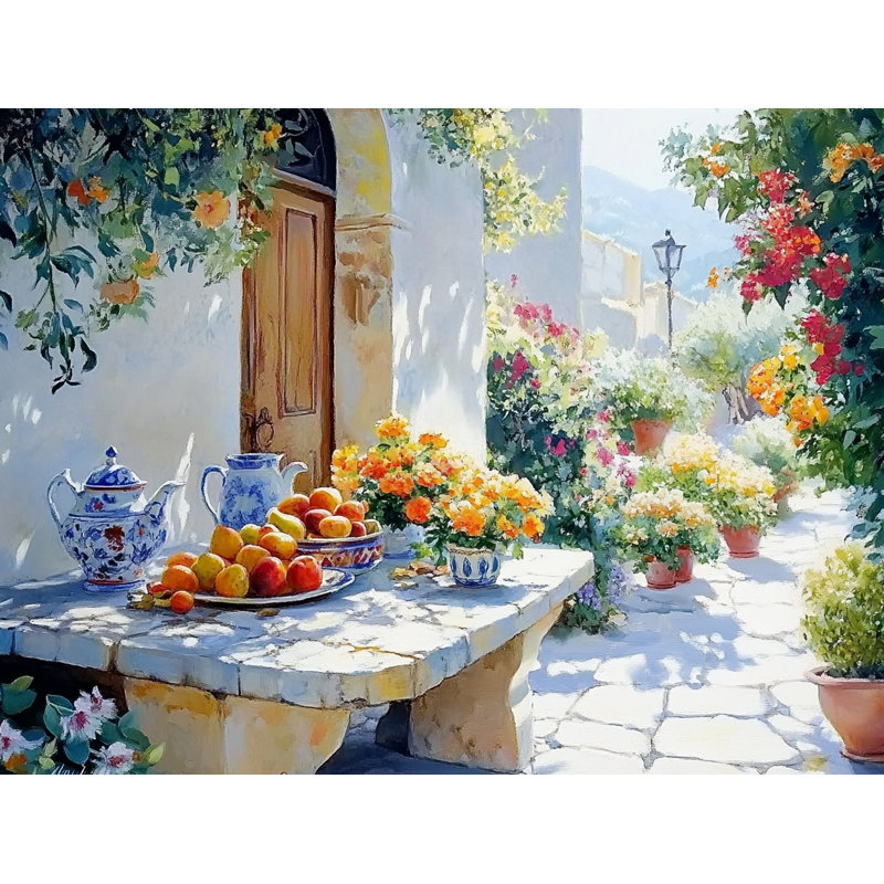 Art mural sur toile Courtyard, H 24 po x l 36 po