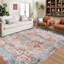 Tapis oriental rouge en polyester Oswaldo-488112445