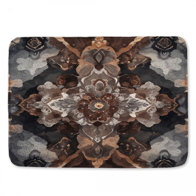 Detailed Floral Mandala Bath Mat