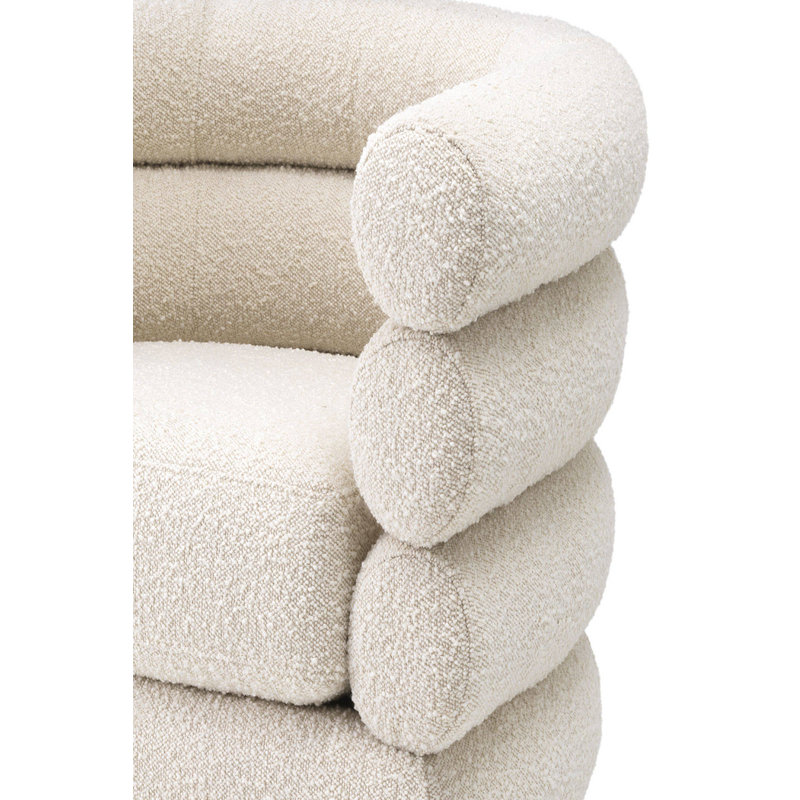 Maguire Swivel Barrel Chair, Cream Polyester Blend