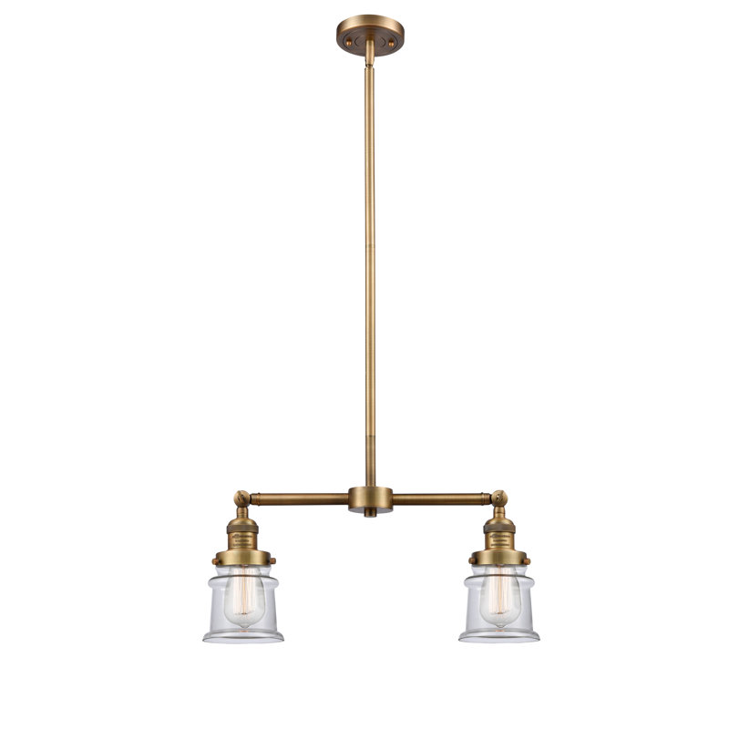Lustre sphérique spoutnik à 2 lumières Alexandira, Transparent, Ampoule non incluse, Laiton brossé