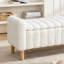 Banc de rangement capitonné avec dessus en bois 63,3 po-1235082427