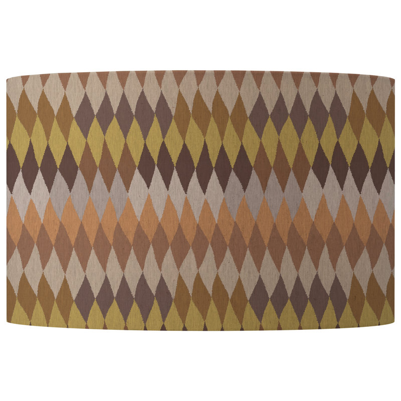 Cotton Round Lamp Shade in Brown, 24cm H x 46cm W x 46cm, Sepia