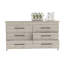 Commode double 6 tiroirs Hms, quatre pieds, plateau supérieur, six tiroirs
