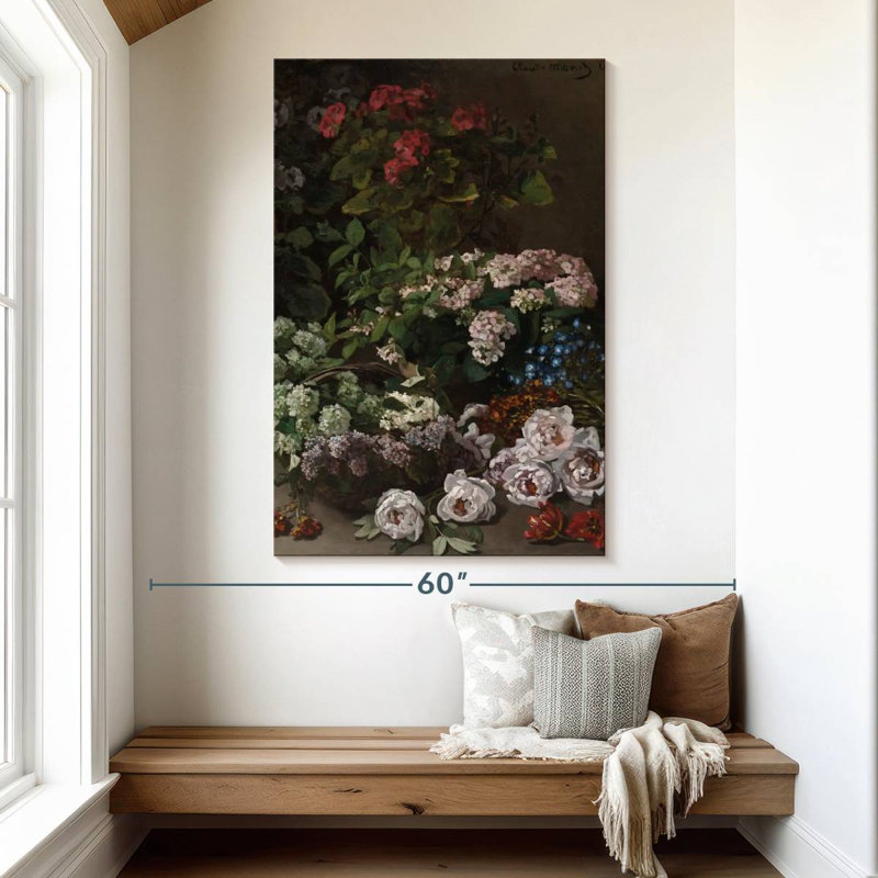 Harnek fleurs printanières 1864, H 51 po x l 34 po