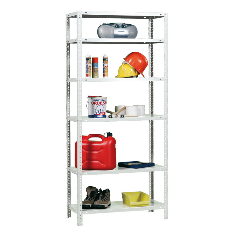 90cm W Steel Shelving Unit, White, 200cm H x 90cm W x 50cm D