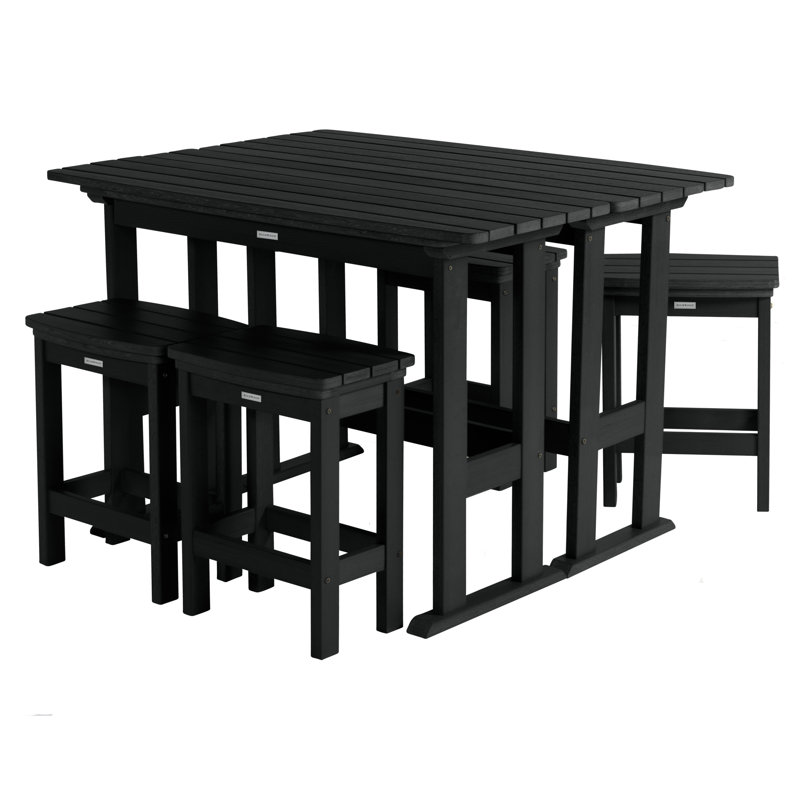 Arbnora 6 Piece Counter Height Dining Set, Black