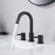 Circular Widespread Bathroom Faucet with Drain Assembly
