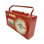 Analog Stainless Steel Quartz Movement / Crystal Tabletop Clock in Red
