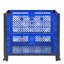 Contenant en vrac de polypropylène bleu haute densité, capacité de 600 lb, parois en maille, accès à 4 voies et stabilité latérale