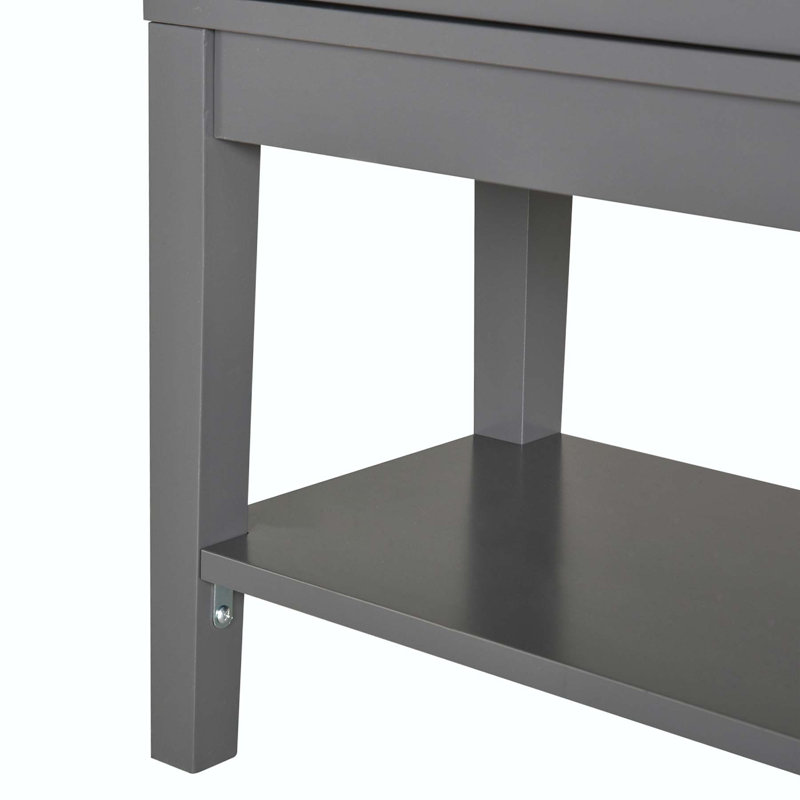 Buffet 2 portes en verre avec tablettes réglables, Gris