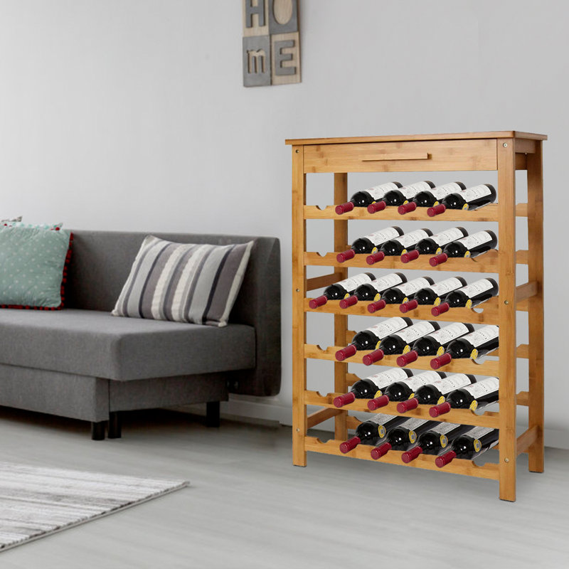 Hemen Solid Wood Wine Bottle Rack in Brown