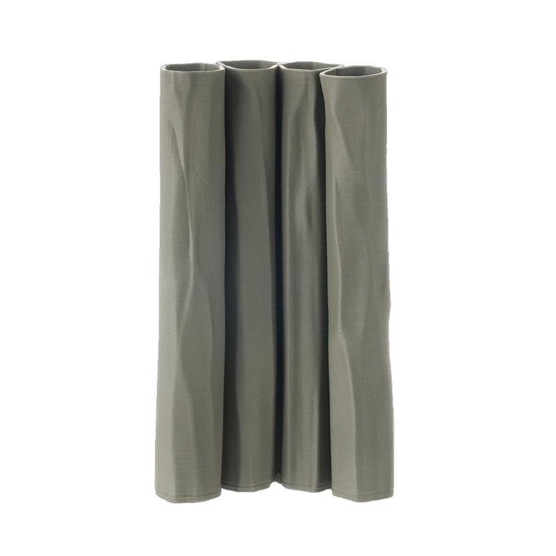  Gray 3D Printed Ceramic Vase - Gray, 11.4" H x 3.5" W x 5.9" D