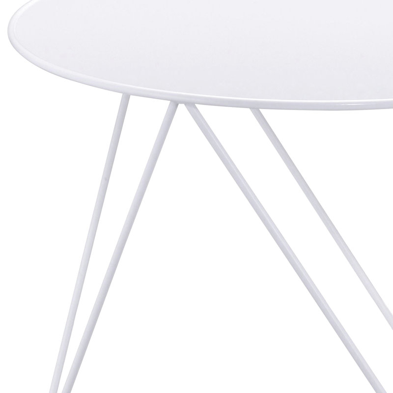White Metal Geometric Base Table For Living Room - Adds Contemporary Flair And Elegant Option