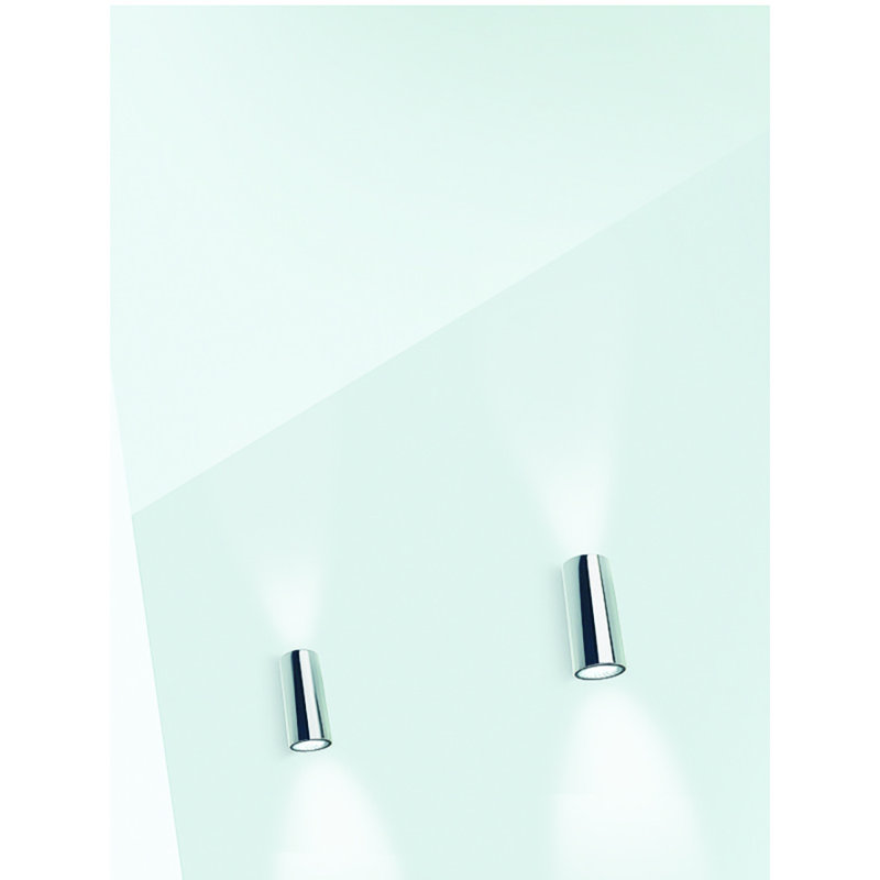 Kronn 2-Light Dimmable Flush Mounted Sconce, Chrome