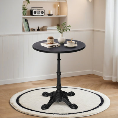 Table de salle à manger ronde, table de cuisine moderne tulipe de 23,62 pouces avec piédestal en fonte, table de loisirs Mid-Century pour petits espaces, jardin, salle à manger, salon, café